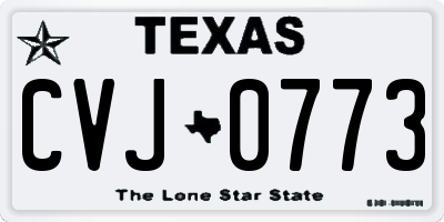 TX license plate CVJ0773