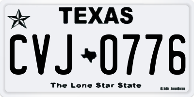TX license plate CVJ0776