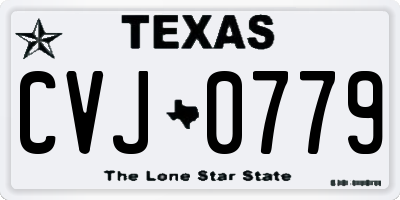 TX license plate CVJ0779