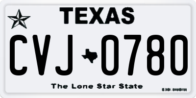 TX license plate CVJ0780