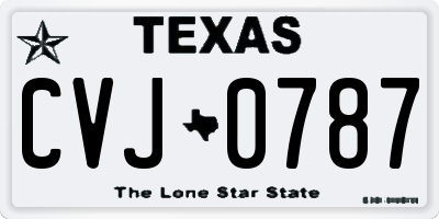 TX license plate CVJ0787