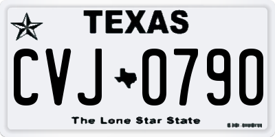 TX license plate CVJ0790