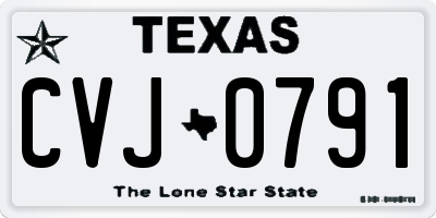 TX license plate CVJ0791