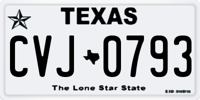 TX license plate CVJ0793
