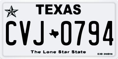 TX license plate CVJ0794