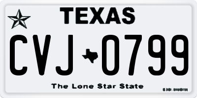 TX license plate CVJ0799
