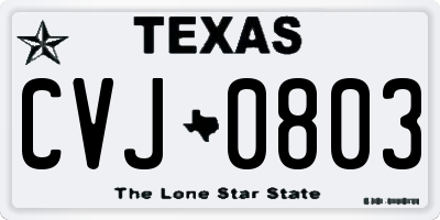 TX license plate CVJ0803