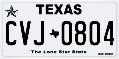 TX license plate CVJ0804