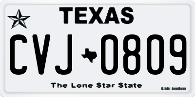 TX license plate CVJ0809