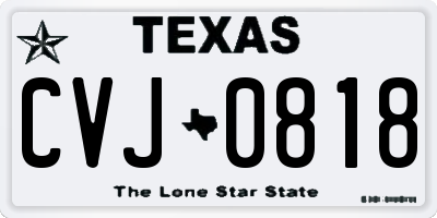 TX license plate CVJ0818