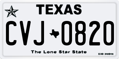 TX license plate CVJ0820