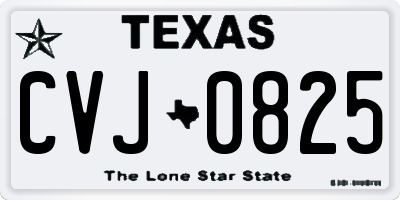 TX license plate CVJ0825