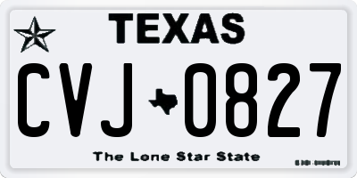 TX license plate CVJ0827