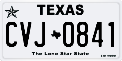 TX license plate CVJ0841