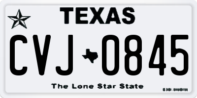 TX license plate CVJ0845