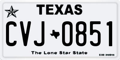TX license plate CVJ0851