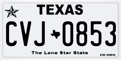 TX license plate CVJ0853