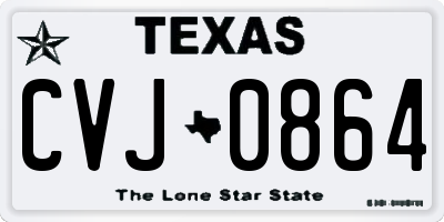 TX license plate CVJ0864
