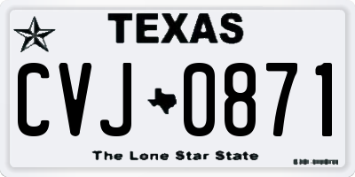 TX license plate CVJ0871