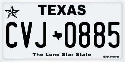 TX license plate CVJ0885