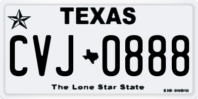 TX license plate CVJ0888