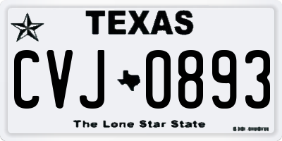 TX license plate CVJ0893