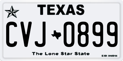 TX license plate CVJ0899