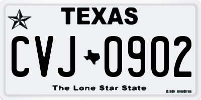 TX license plate CVJ0902