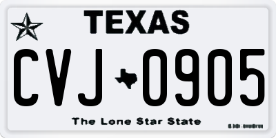 TX license plate CVJ0905