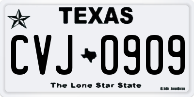 TX license plate CVJ0909