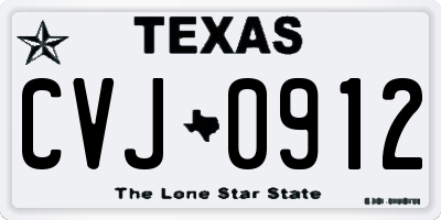 TX license plate CVJ0912
