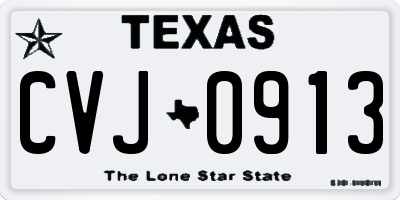 TX license plate CVJ0913