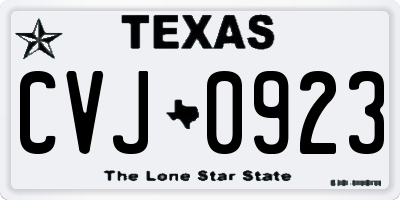 TX license plate CVJ0923