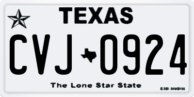TX license plate CVJ0924