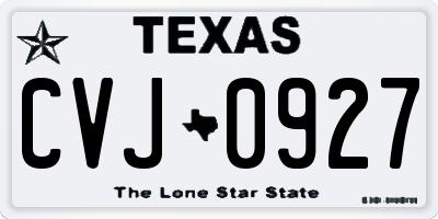 TX license plate CVJ0927