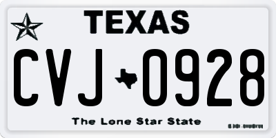 TX license plate CVJ0928