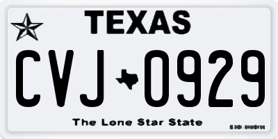 TX license plate CVJ0929
