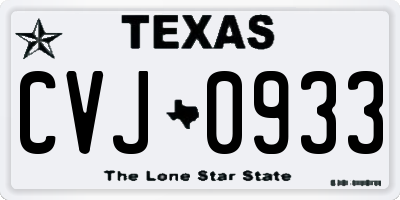TX license plate CVJ0933