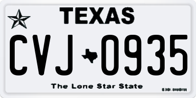 TX license plate CVJ0935