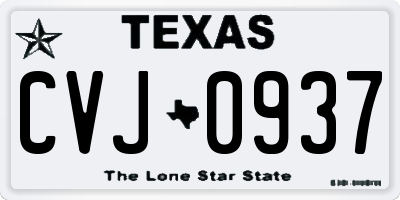 TX license plate CVJ0937