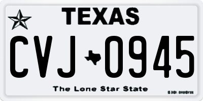 TX license plate CVJ0945