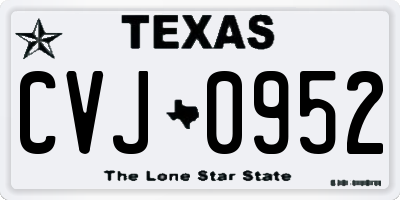 TX license plate CVJ0952