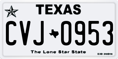 TX license plate CVJ0953