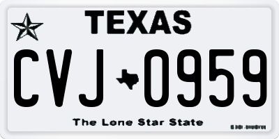 TX license plate CVJ0959