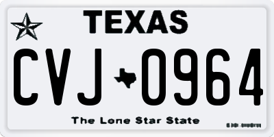 TX license plate CVJ0964
