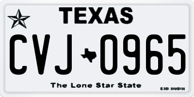 TX license plate CVJ0965