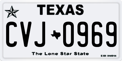 TX license plate CVJ0969