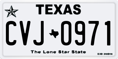 TX license plate CVJ0971