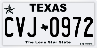 TX license plate CVJ0972