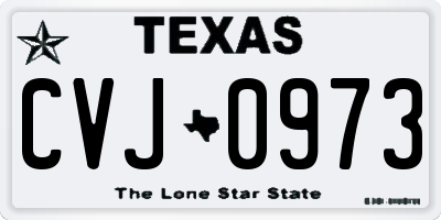 TX license plate CVJ0973